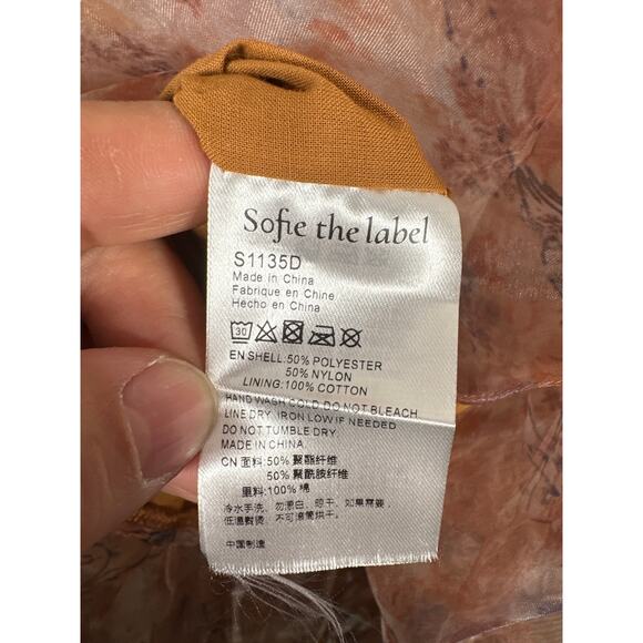 Sofie the Label Babydoll Dress Puff Sheer Sleeve Size Small Mini Fairy Whimsy - Picture 8 of 8